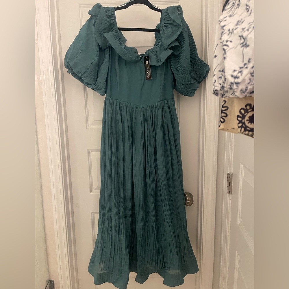 Ina Fashion Teal midi dress